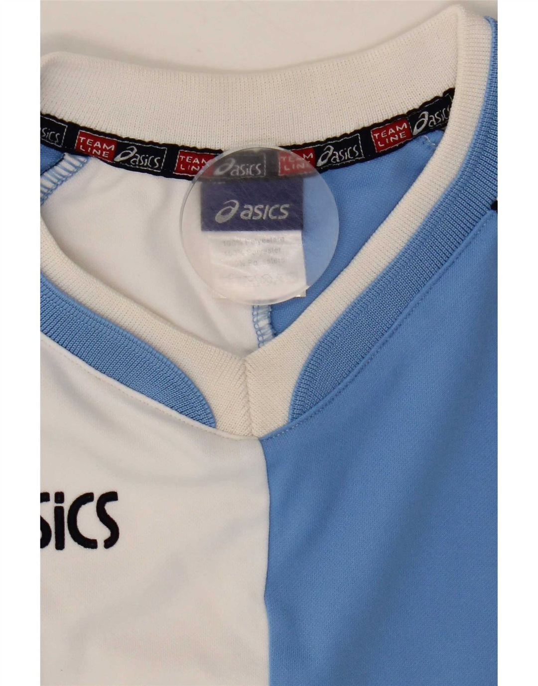 Asics Hombre Camiseta Gráfica Top Azul Medio Colorblock Poliéster