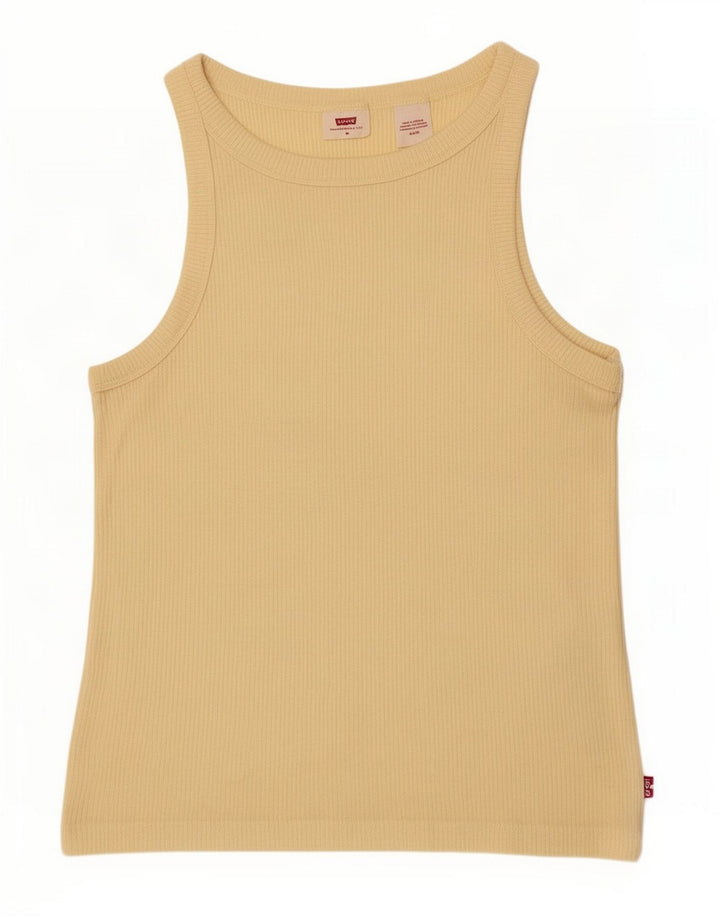 Levi's Top sin mangas para mujer UK 12 Modal amarillo mediano
