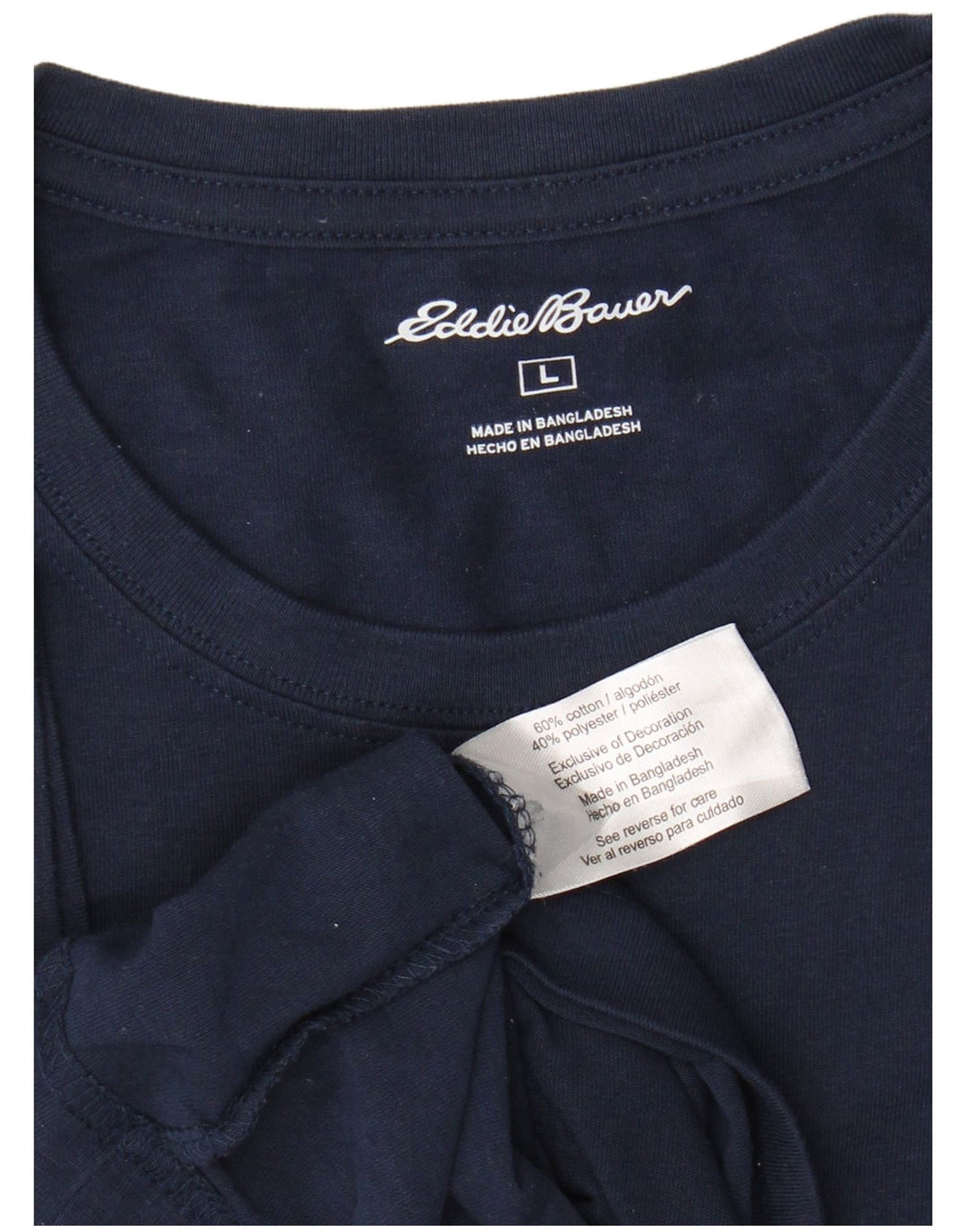 EDDIE BAUER Camiseta Hombre Top Grande Azul Marino Algodón