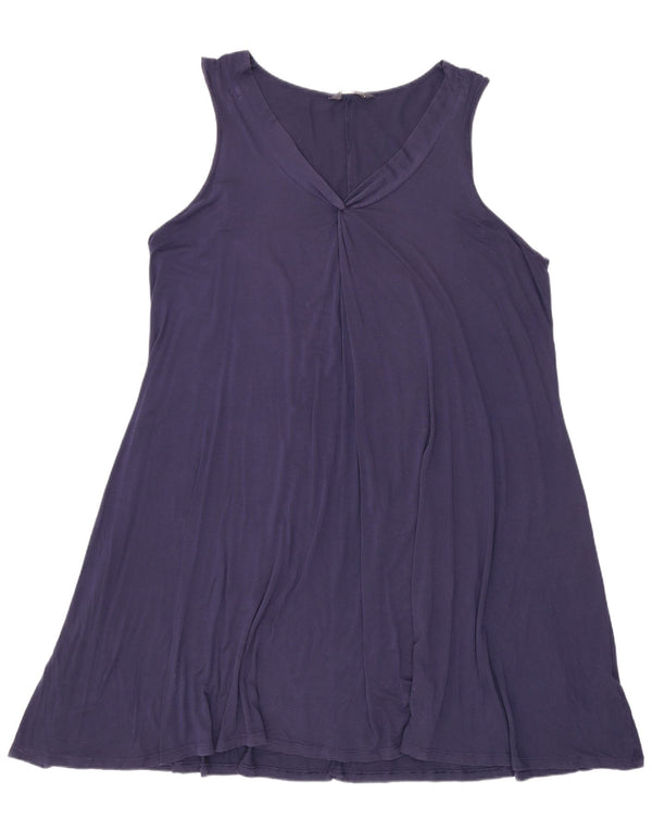 Marks & Spencer Vestido acampanado sin mangas para mujer UK 40 XL Viscosa azul marino