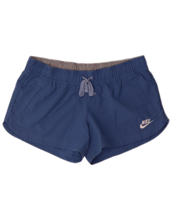 NIKE Pantalones cortos deportivos para mujer US 12/14 Grande Azul Poliéster