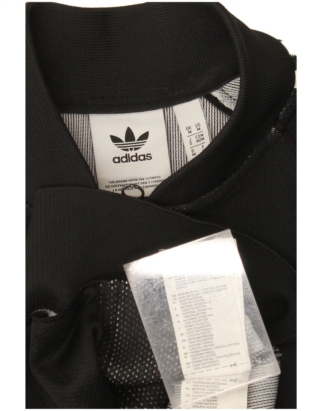 ADIDAS Hombre Chándal Top Chaqueta Mediano Negro Poliéster