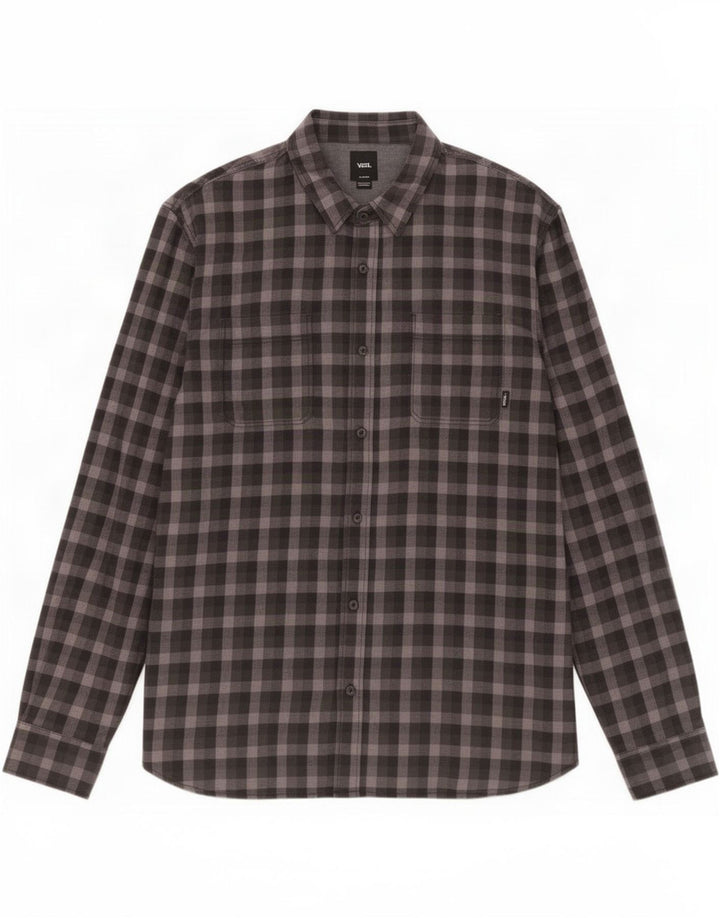 Vans Camisa de franela entallada para hombre XL Algodón a cuadros negro