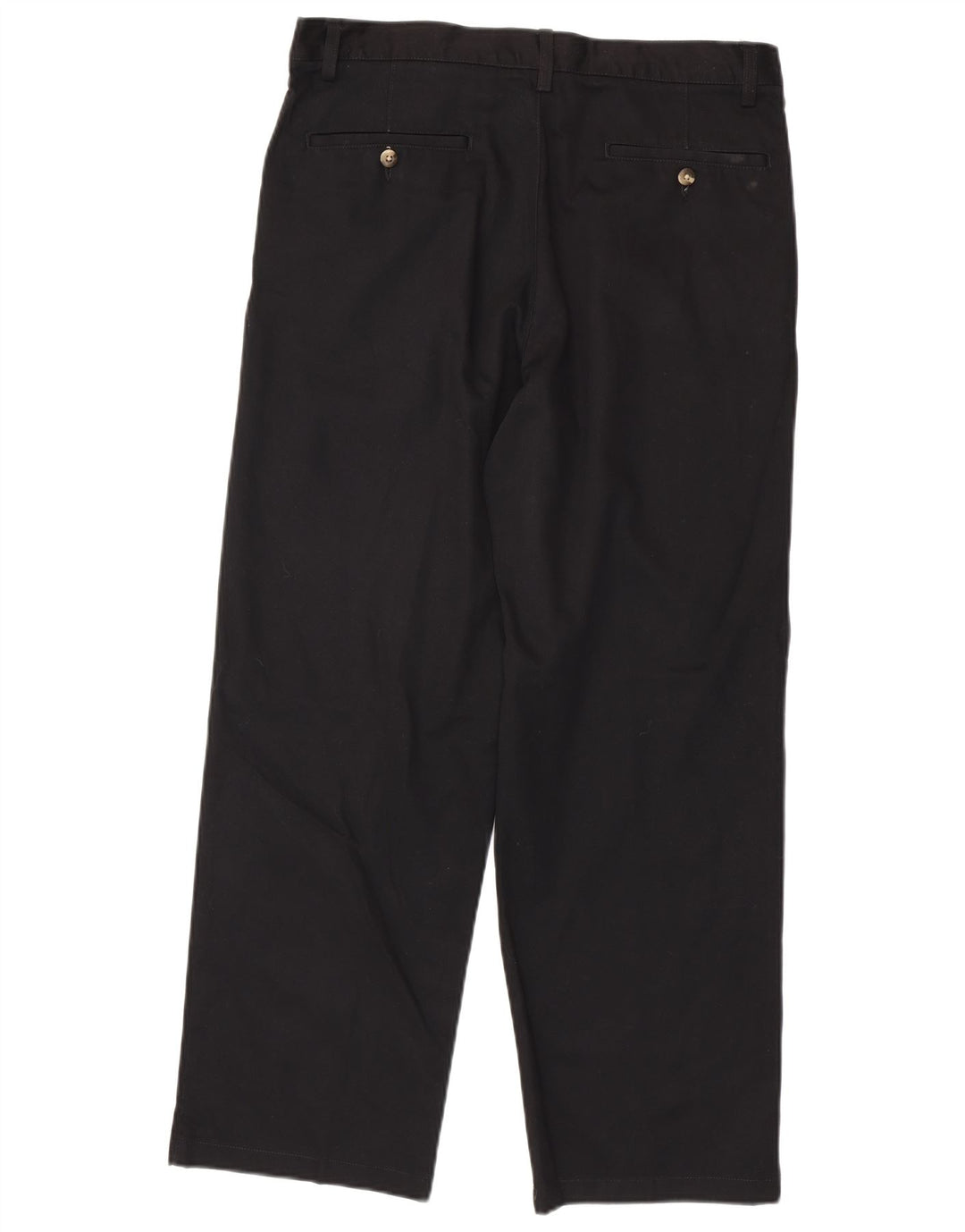 EDDIE BAUER Pantalón chino con pinzas para hombre W35 L30 Algodón negro