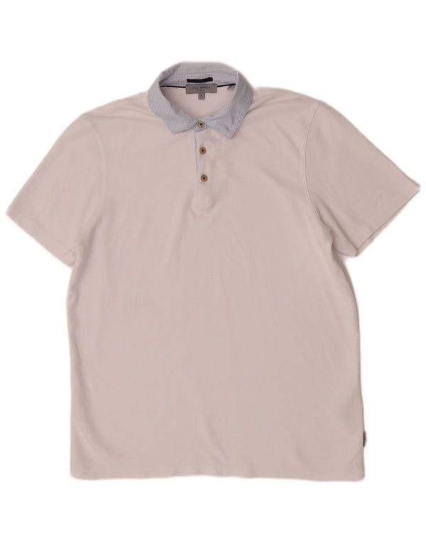 Ted Baker Polo para hombre talla 3 mediana viscosa blanca
