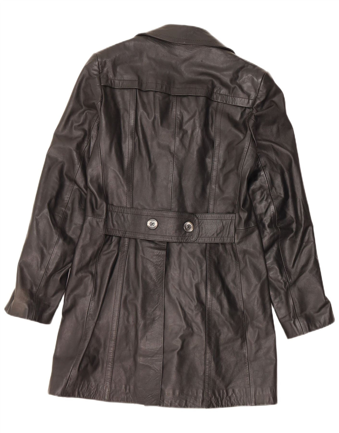 VINTAGE Abrigo de cuero para hombre IT 48 Cuero negro medio