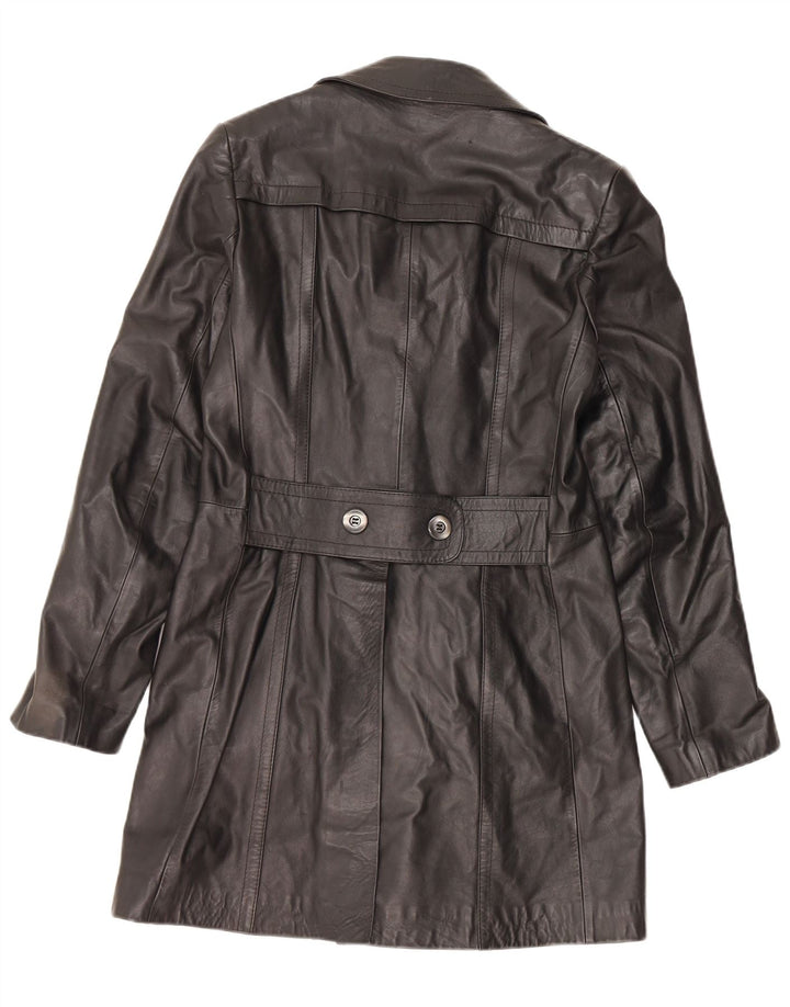 VINTAGE Abrigo de cuero para hombre IT 48 Cuero negro medio