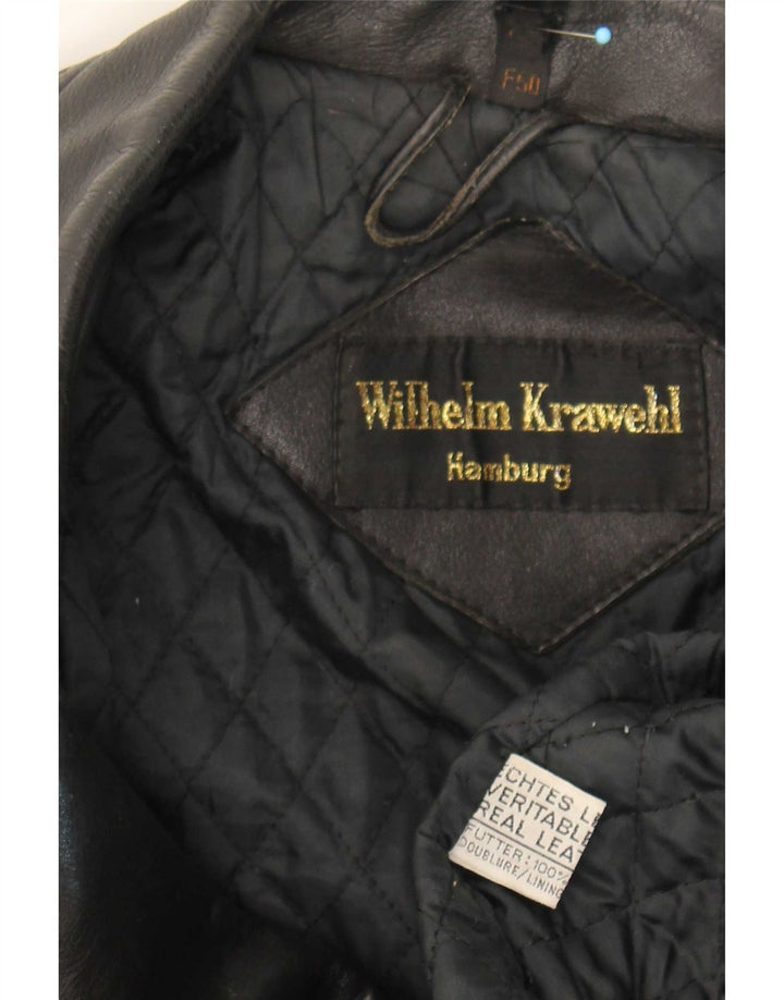 Wilhelm Krawehl Chaqueta motera de cuero para hombre EU 50 Medium Black