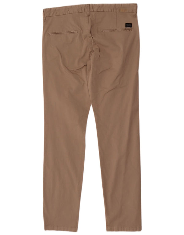 Guess Pantalón chino ajustado para hombre W32 L32 Algodón beige