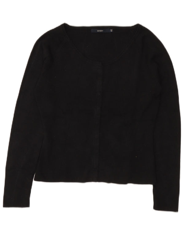 Seventy Suéter Cárdigan Corto Para Mujer IT 42 Medium Black Seda