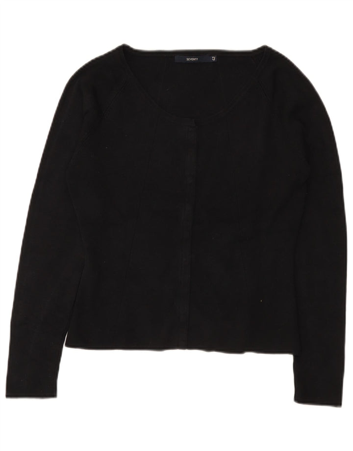 Seventy Suéter Cárdigan Corto Para Mujer IT 42 Medium Black Seda