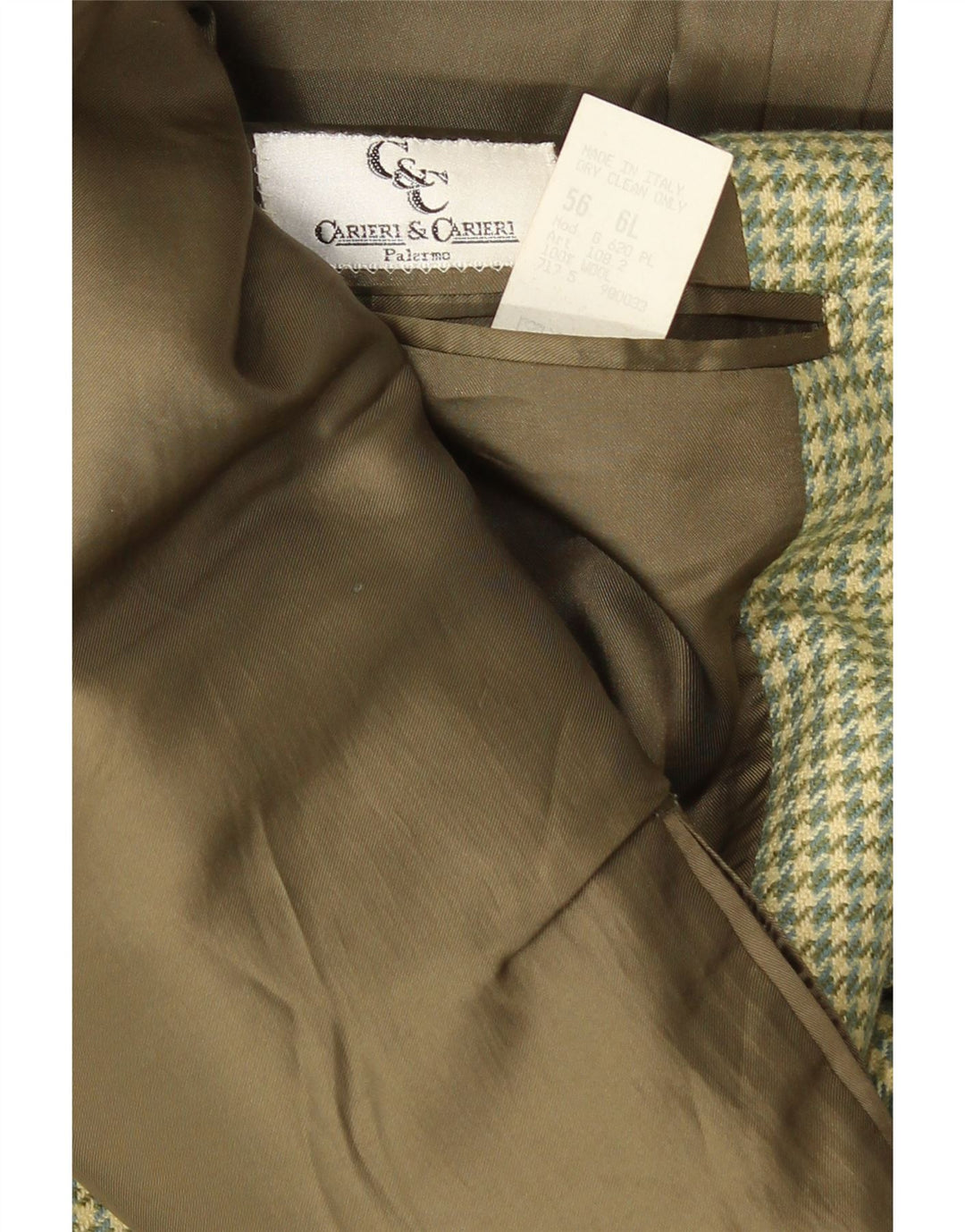 Carieri&Carieri Chaqueta tipo blazer de 2 botones para hombre IT 56 3XL Pata de gallo verde