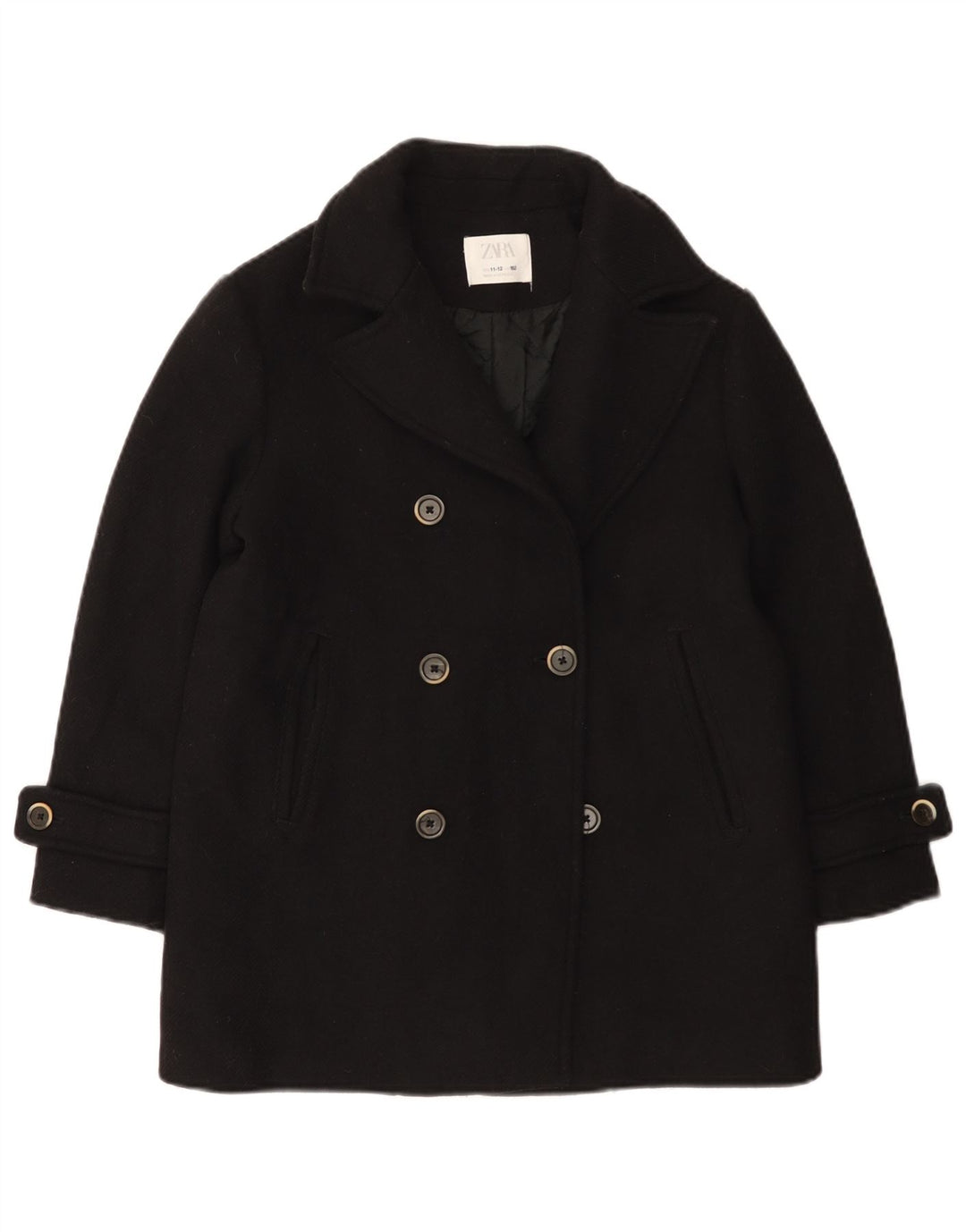 Zara Chaquetón Niña 11-12 Años Lana Negro