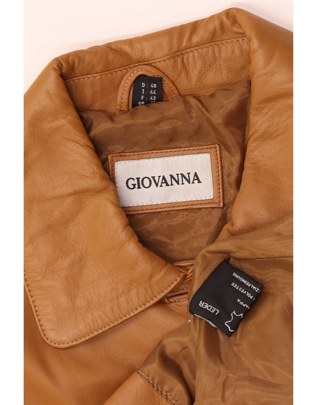 Chaqueta de cuero para mujer UK 44 Large Beige
