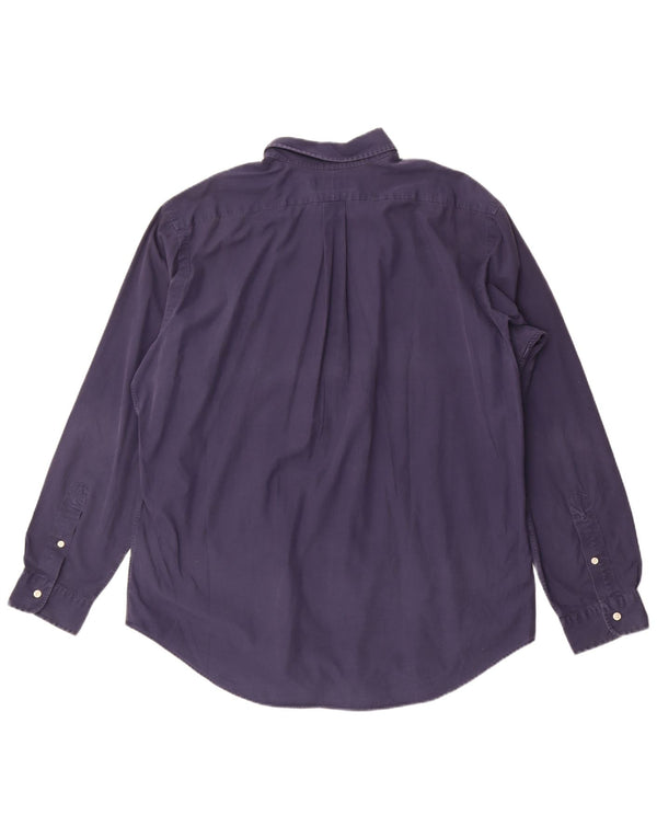Ralph Lauren Camisa de corte clásico para hombre XL Algodón azul marino