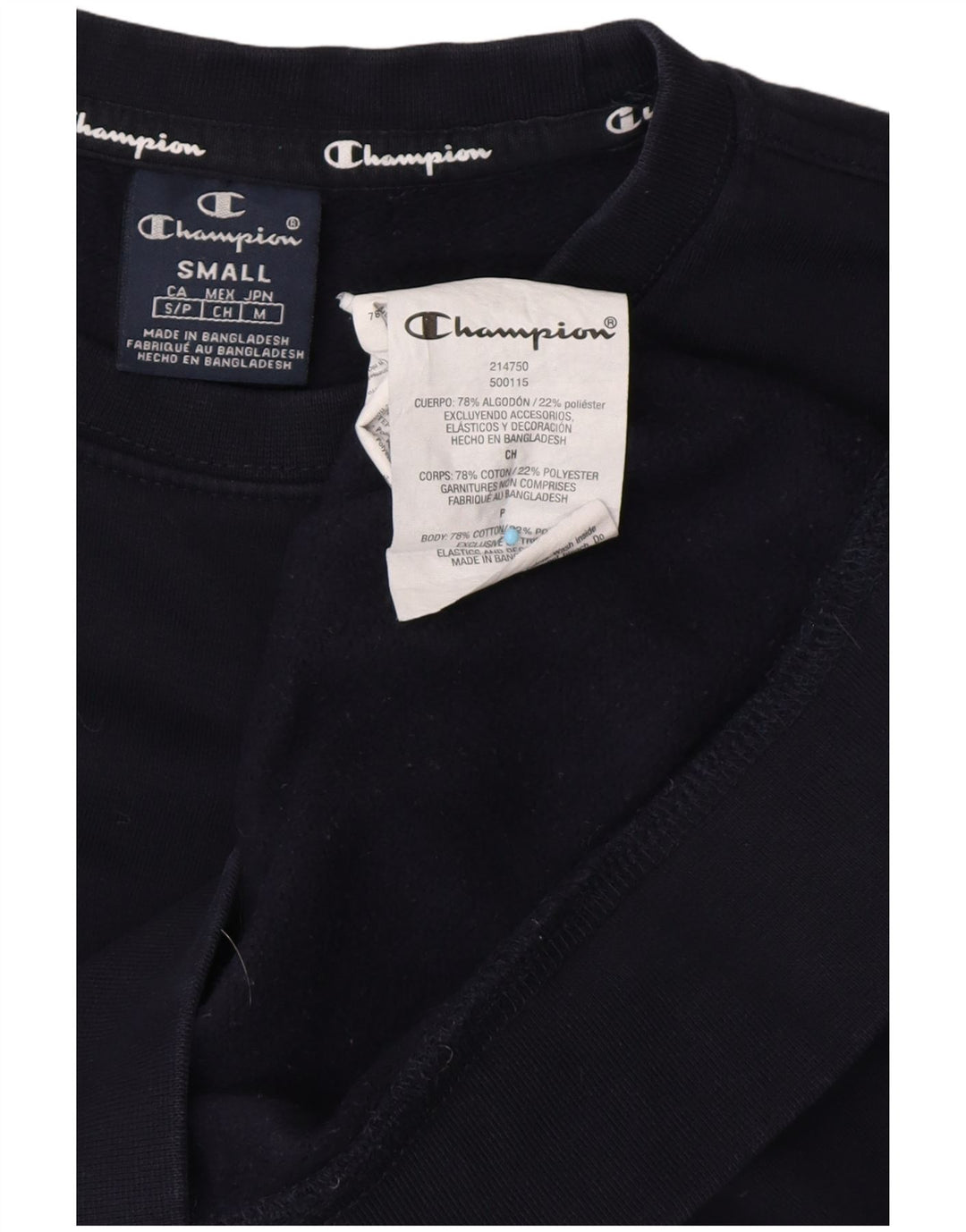 CHAMPION Sudadera gráfica para hombre Jumper Small Azul marino Algodón