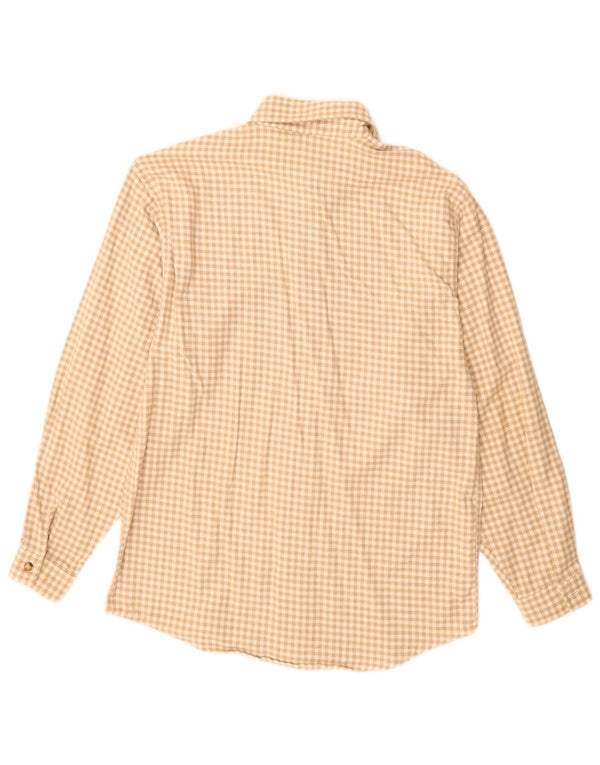 Benetton Camisa De Franela De Cuadros Vichy Beige Pequeño Hombre