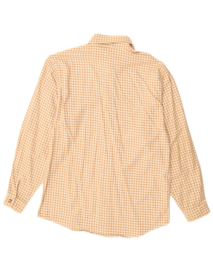 Benetton Camisa De Franela De Cuadros Vichy Beige Pequeño Hombre