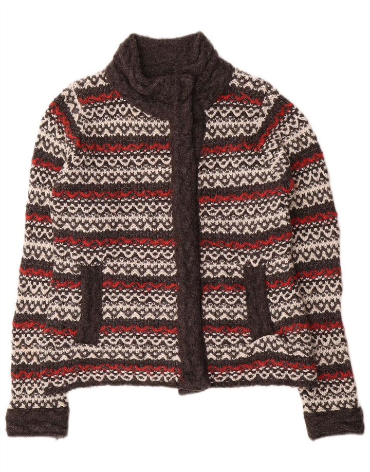 Per Una - Cárdigan para mujer, acrílico, a rayas, color gris medio, Reino Unido 44