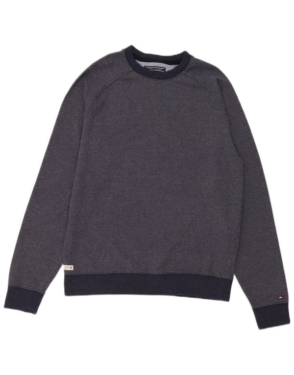 Tommy Hilfiger Hombre Sudadera Jumper Medium Azul Marino Algodón