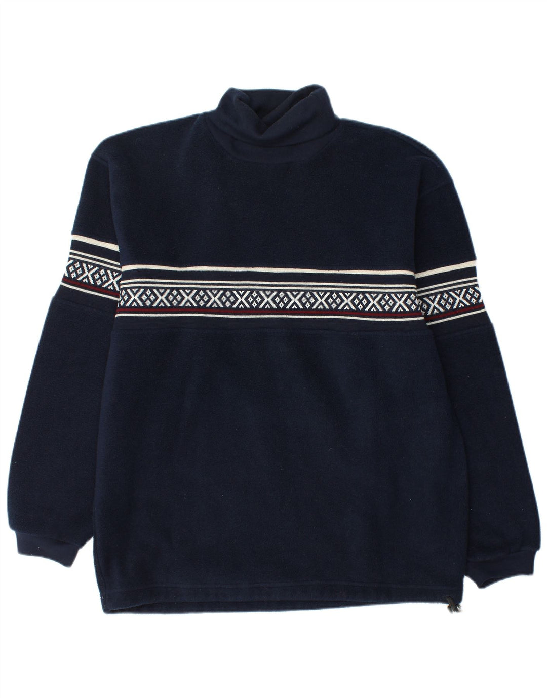 Jersey de forro polar para hombre Fire and Ice, poliéster Fair Isle azul marino mediano