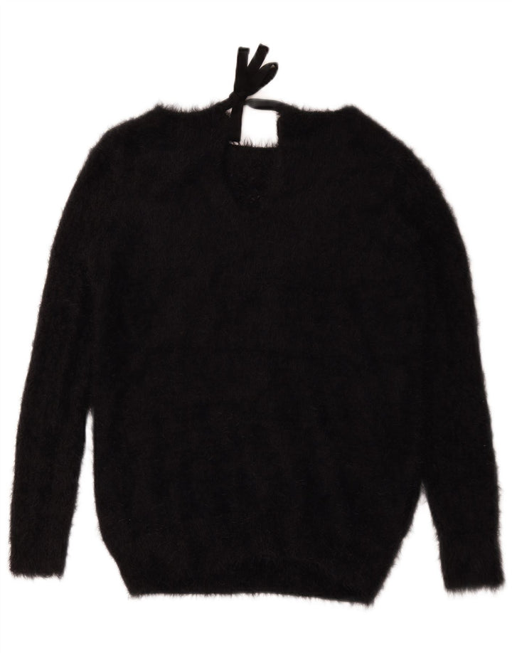 Oasis - Jersey con cuello barco para mujer, talla 40, talla pequeña, poliamida negra
