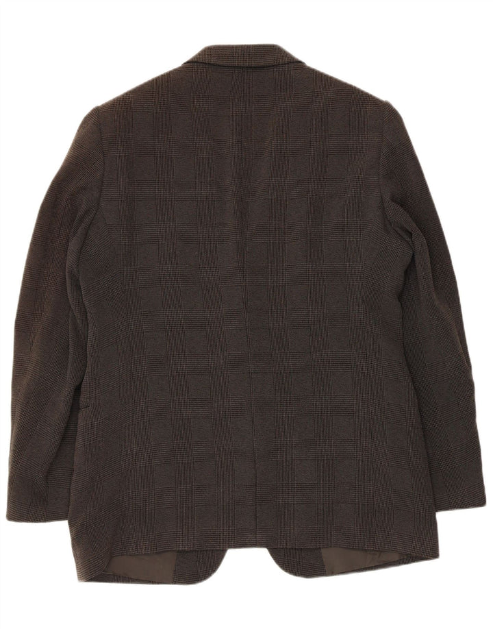 Armani Chaqueta tipo blazer de 2 botones para hombre IT 52 Poliéster de pata de gallo gris grande