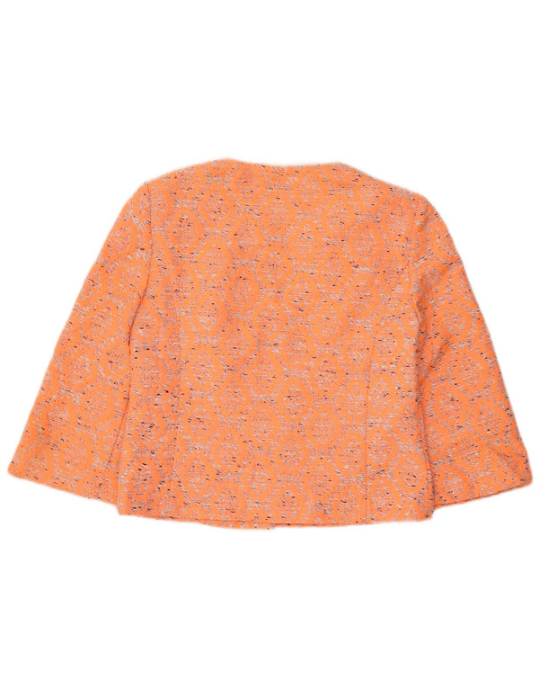 Marks & Spencer Chaqueta Bolero de Manga 3/4 para Mujer UK 10 Small Naranja Ikat