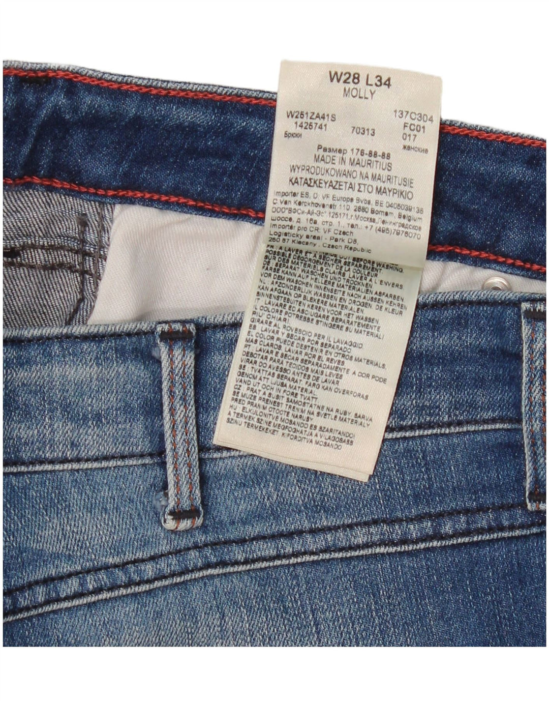 Wrangler Molly Slim Jeans Mujer W28 L34 Algodón Azul