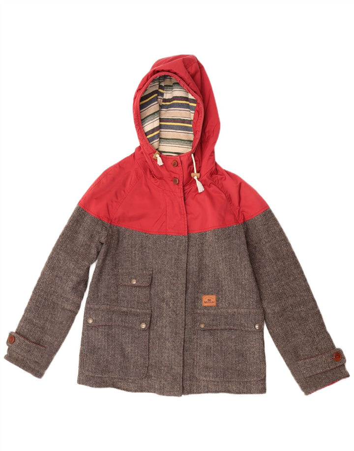Chaqueta cortavientos con capucha para mujer Museum UK 40 Small Grey Colourblock Wool