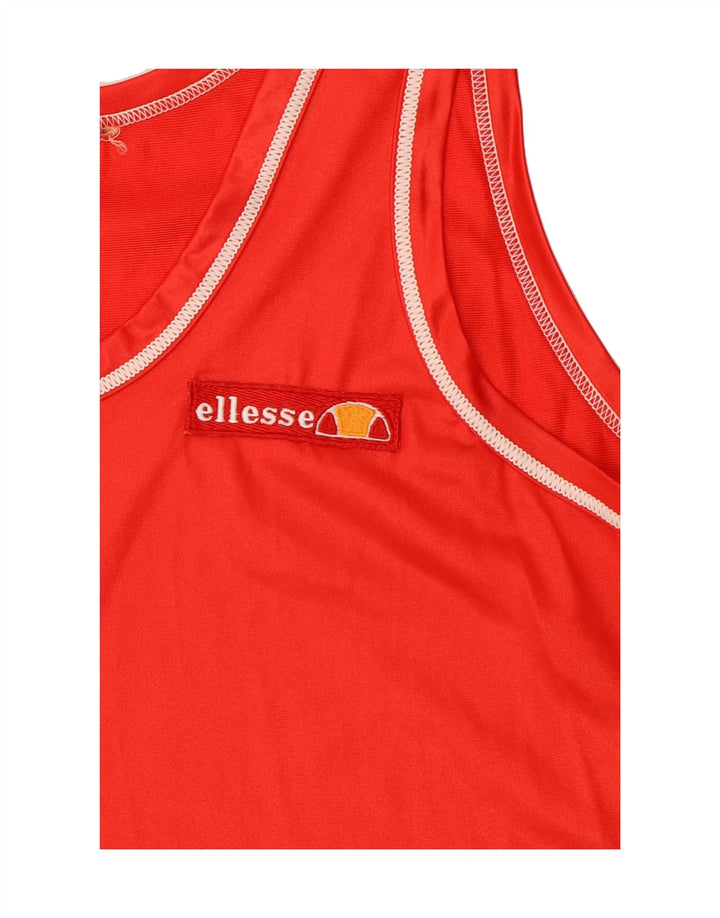 ELLESSE Mens Vest Top Small Red Polyamide Vintage Ellesse and Second-Hand Ellesse from Messina Hembry 