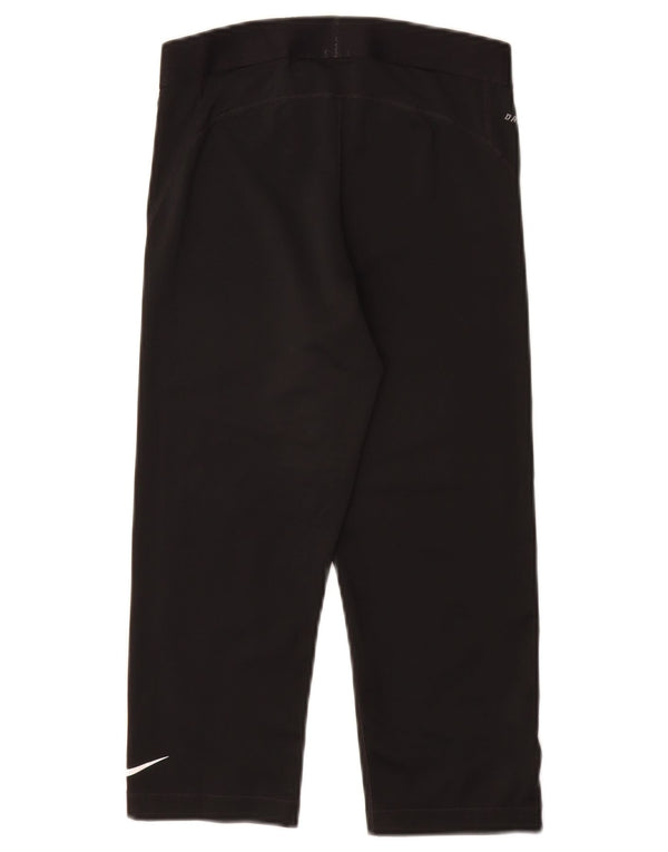 NIKE Leggings capri gráficos Dri Fit para mujer UK 12 Mediano Negro Poliéster