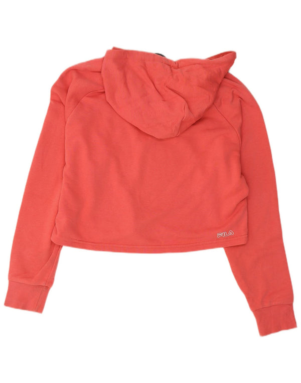 Fila Mujer Oversize Graphic Crop Sudadera con Capucha Jersey UK 6 XS Rosa