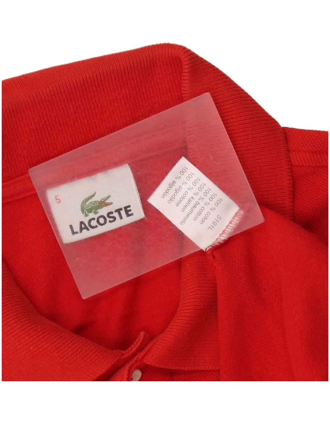 Polo Lacoste para hombre talla 5 grande algodón rojo