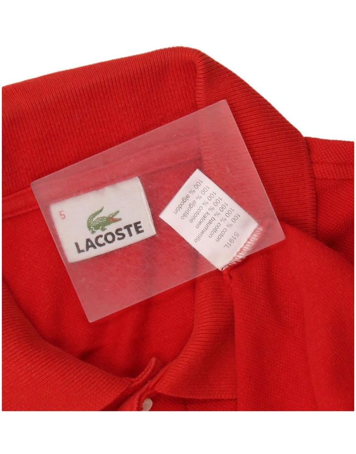 Polo Lacoste para hombre talla 5 grande algodón rojo