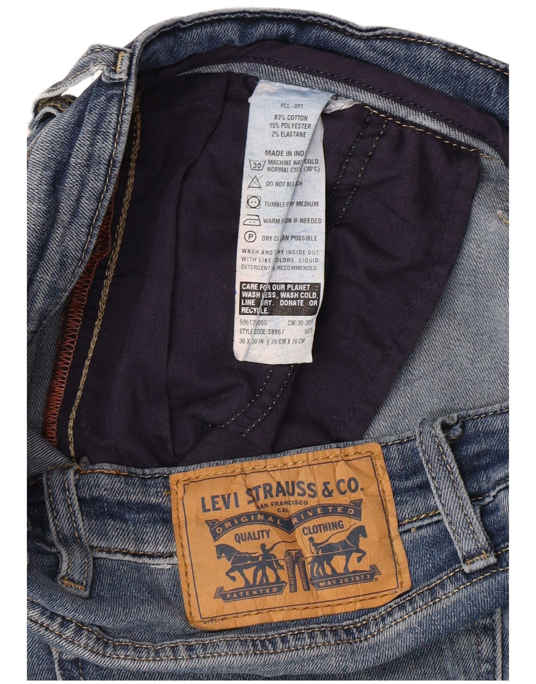 Vaqueros Levi's Mujer Rectos W30 L25 Algodón Azul