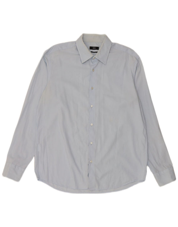 Camisa Hugo Boss Hombre Regular Fit Talla 43/17 XL Algodón Azul