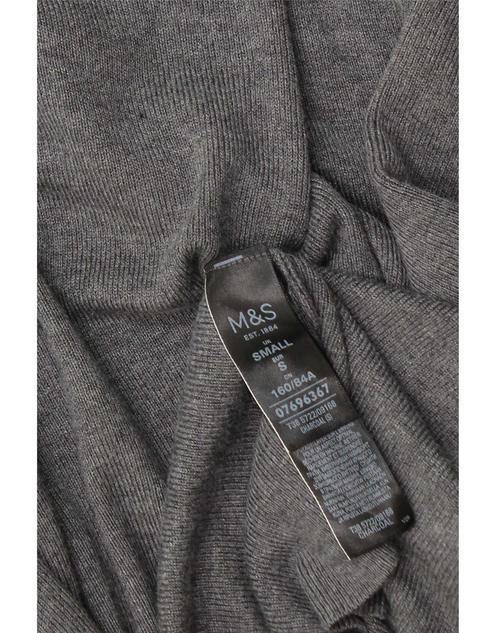Marks & Spencer Suéter Cárdigan Abierto Largo para Mujer UK 10 Small Grey