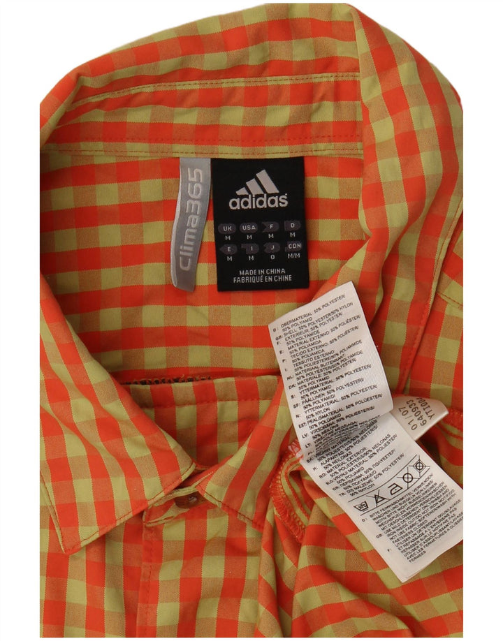 Adidas Camisa De Manga Corta Hombre Naranja Medio Vichy Poliéster