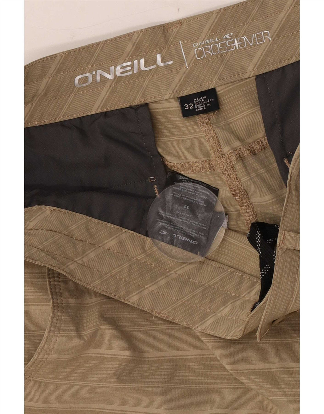 O'Neill Pantalones cortos chinos para hombre W32 Poliéster a rayas beige medio