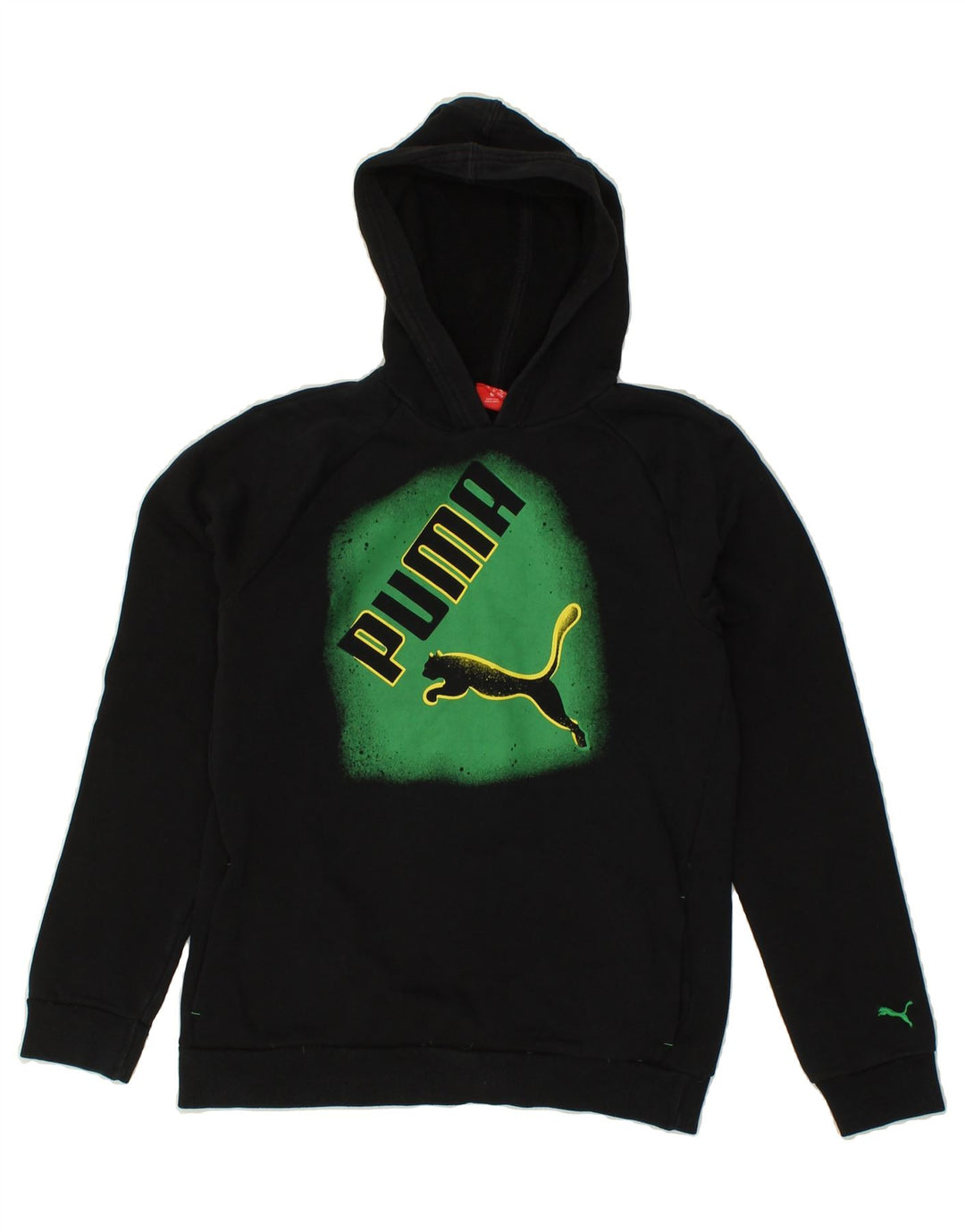 PUMA Boys Graphic Sweatshirt Jumper 15-16 Years Black Cotton Vintage Puma and Second-Hand Puma from Messina Hembry 