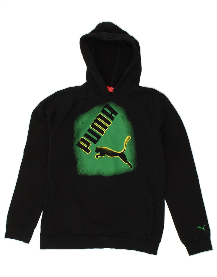 PUMA Boys Graphic Sweatshirt Jumper 15-16 Years Black Cotton Vintage Puma and Second-Hand Puma from Messina Hembry 
