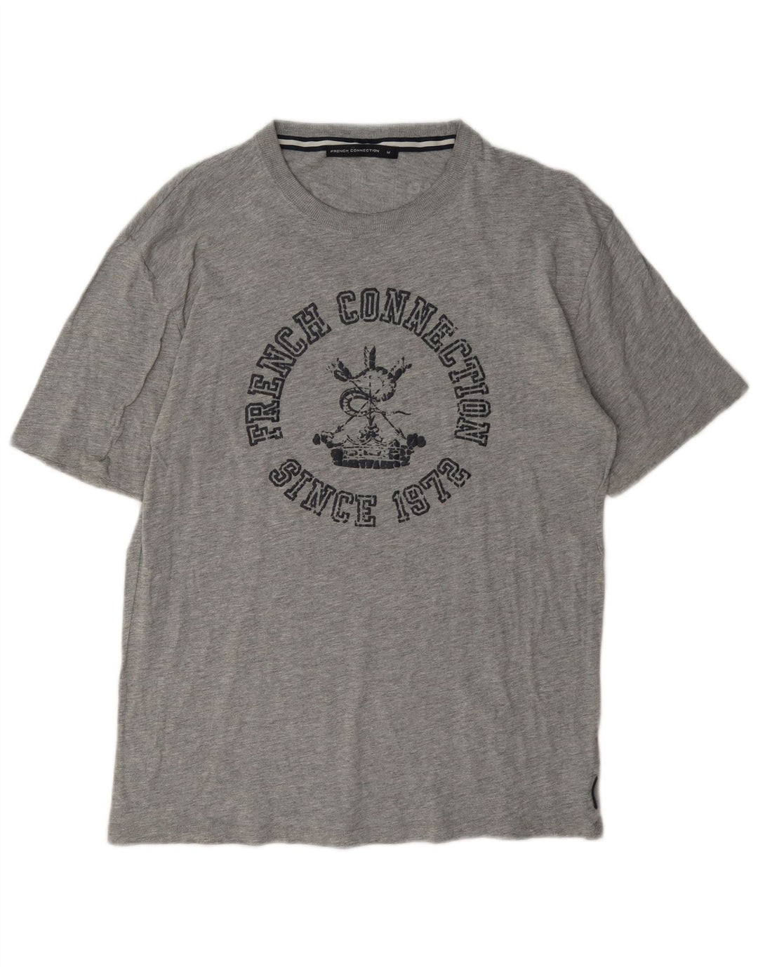 French Connection Camiseta gráfica para hombre Top de algodón moteado gris medio
