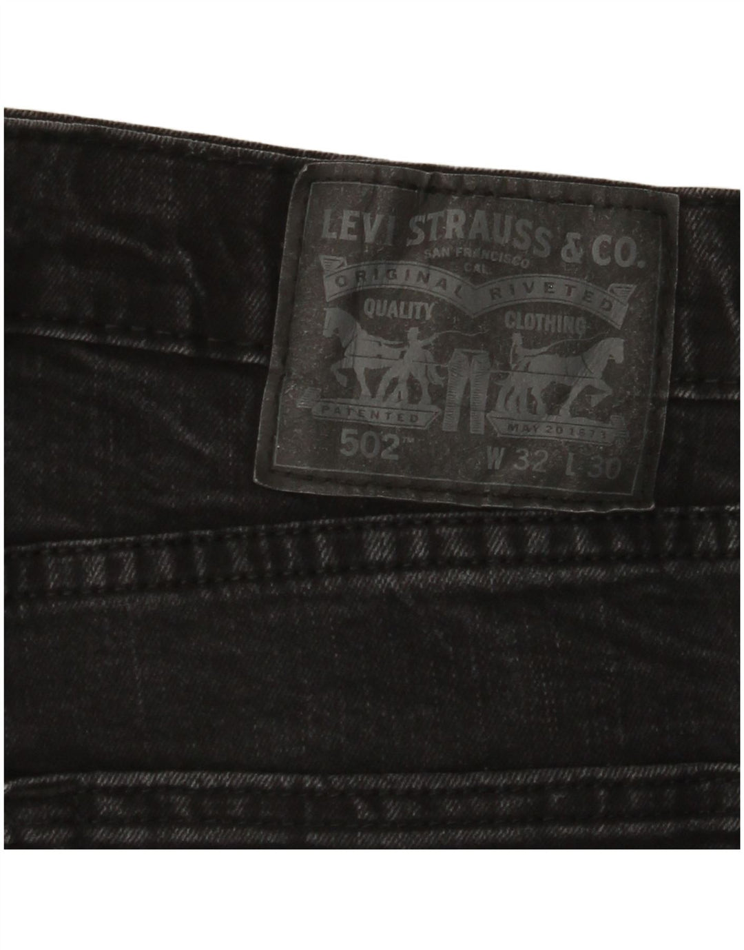 LEVI'S Vaqueros cónicos 502 para hombre W32 L30 Algodón negro