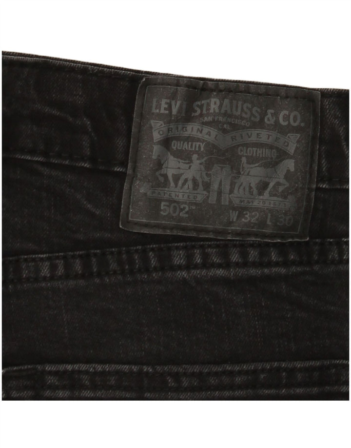 LEVI'S Vaqueros cónicos 502 para hombre W32 L30 Algodón negro