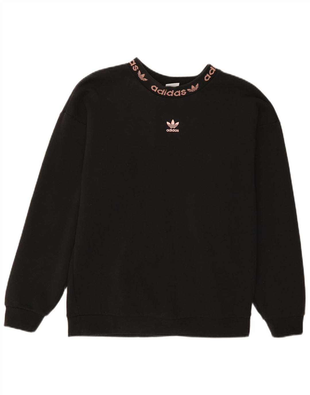 Adidas - Sudadera de gran tamaño con gráfico para mujer, talla 4, tamaño pequeño, algodón negro