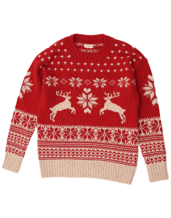 Suéter tipo jersey con cuello redondo para mujer de Fat Face UK 10 Small Red Christmas