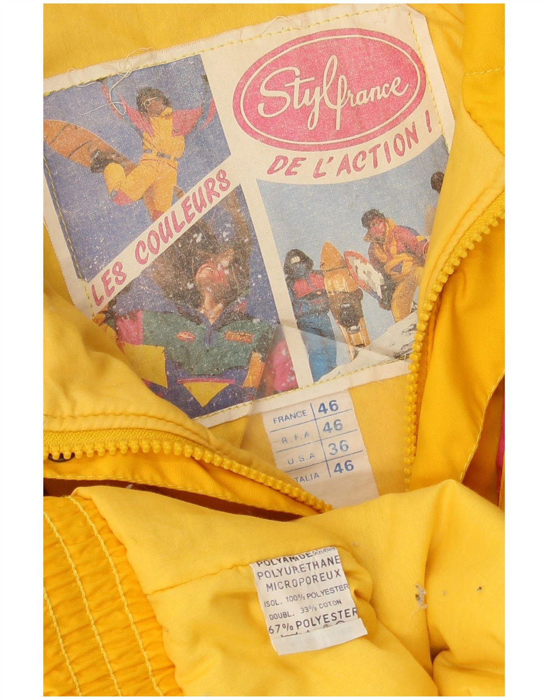 Chaqueta de esquí vintage para hombre IT 46 Small Multicolor Colourblock Poliamida
