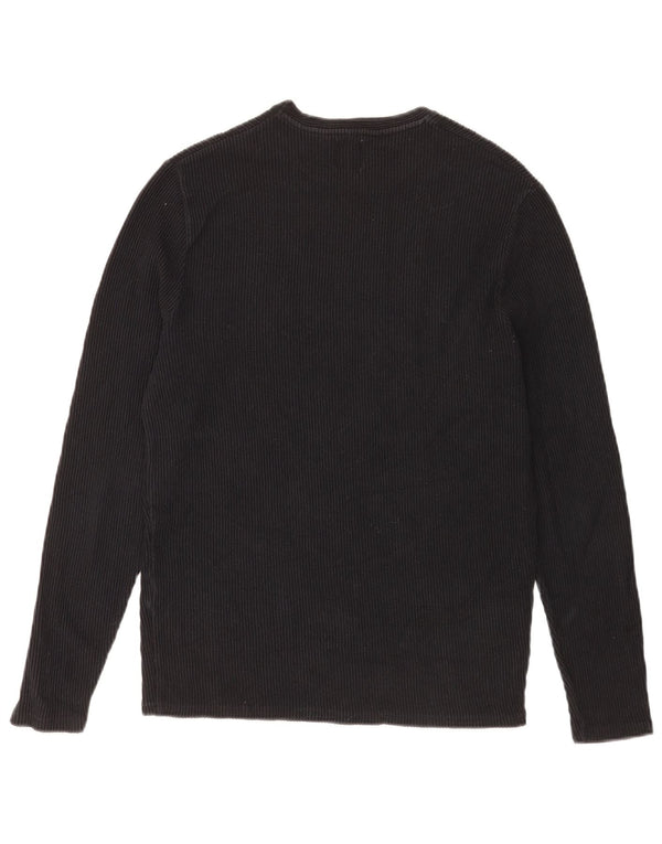 Zara Hombre Top Manga Larga Medio Negro Algodón