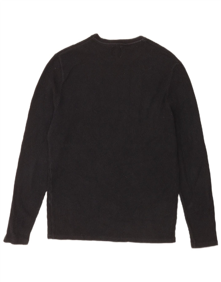 Zara Hombre Top Manga Larga Medio Negro Algodón